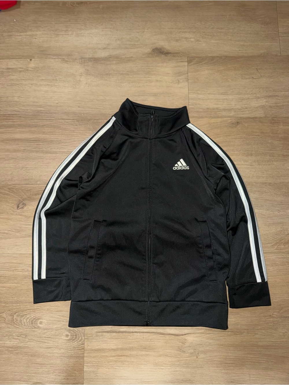 adidas Black & White Kids Track Jacket with Three Stripes